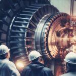 Workers busy in a Nuclear fusion reactor power plant