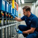 A network of wastewater sensors monitoring flow and quality in an urban treatment plant